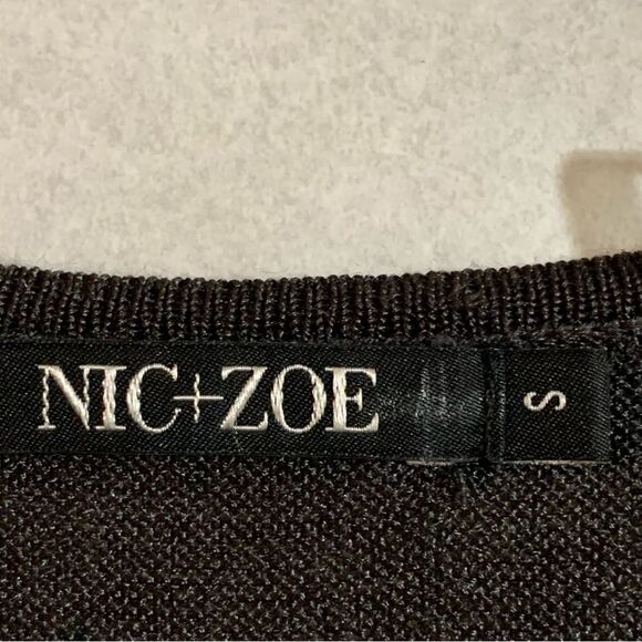 NIC & ZOE Silk Blend Knit Tank Top Tunic Women’s Small Black Rayon Bottom. - Picture 7 of 8